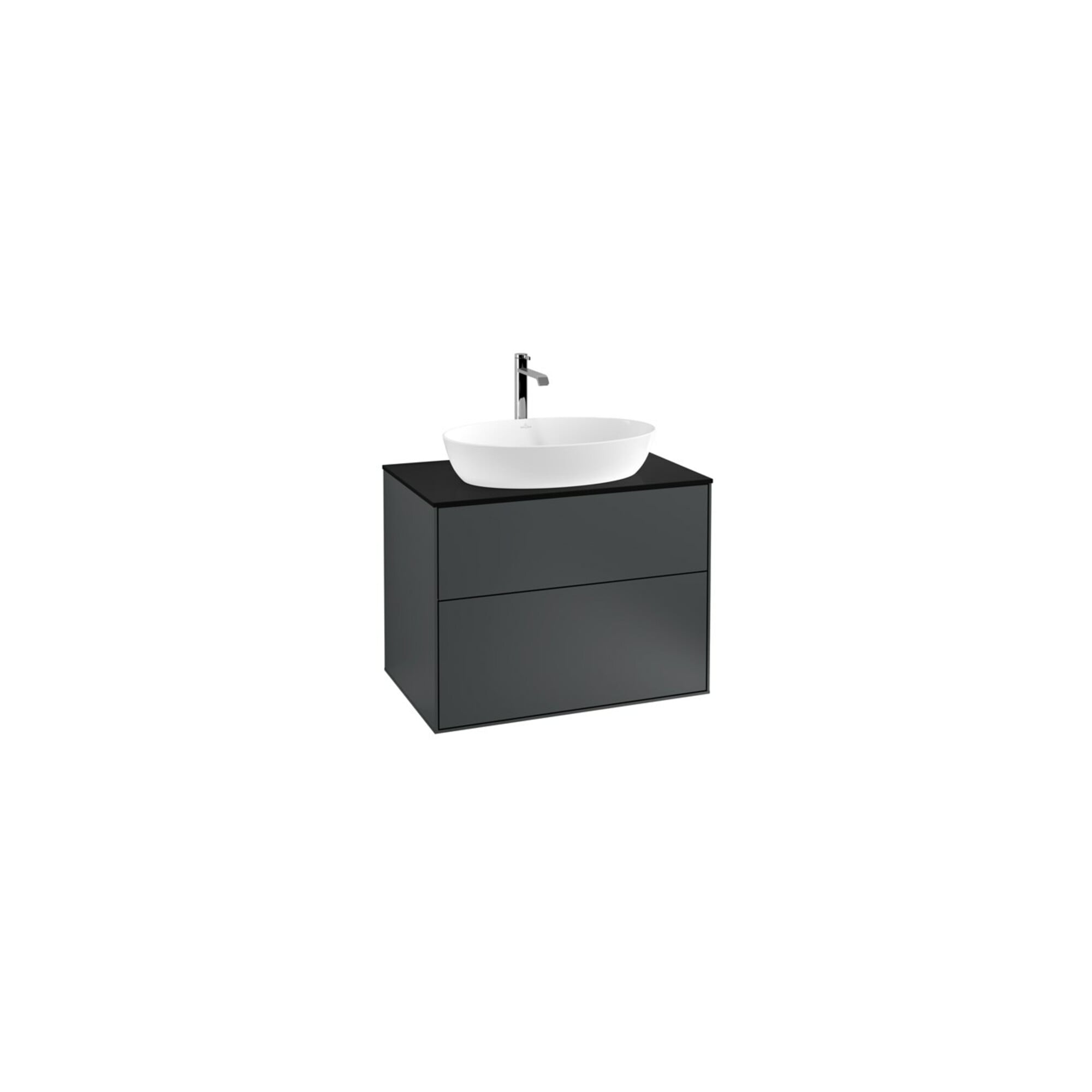 V&B Waschtischunterschrank Wandbeleuchtung Finion 80x60,3cm, Abd.-Pl. bla m, md bl. m Lac ; Villeroy & Boch