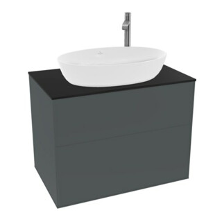 V&B Waschtischunterschrank Wandbeleuchtung Finion 80x60,3cm, Abd.-Pl. bla m, md bl. m Lac