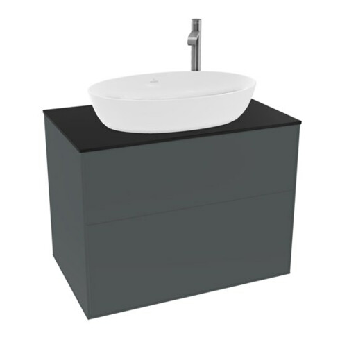 V&B Waschtischunterschrank Wandbeleuchtung Finion 80x60,3cm, Abd.-Pl. bla m, md bl. m Lac