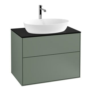 V&B Waschtischunterschrank Wandbeleuchtung Finion 80x60,3cm, Abd.-Pl. bla m, Oli. m Lac
