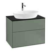 V&B Waschtischunterschrank Wandbeleuchtung Finion 80x60,3cm, Abd.-Pl. bla m, Oli. m Lac