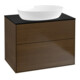 V&B Waschtischunterschrank Wandbeleuchtung Finion 80x60,3cm, Abd.-Pl. bla m, Walnut veneer-1