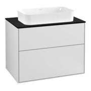 V&B Waschtischunterschrank Wandbeleuchtung Finion 80x60,3cm, Abd.-Pl. bla m, wh. m lacquer