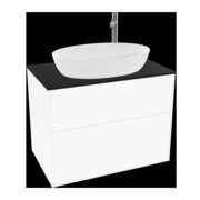 V&B Waschtischunterschrank Wandbeleuchtung Finion 80x60,3cm, Abd.-Pl. bla m, wh. m lacquer