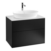 V&B Waschtischunterschrank Wandbeleuchtung Finion 80x60,3cm, Abd.-Pl. wh. m, bla m lacquer
