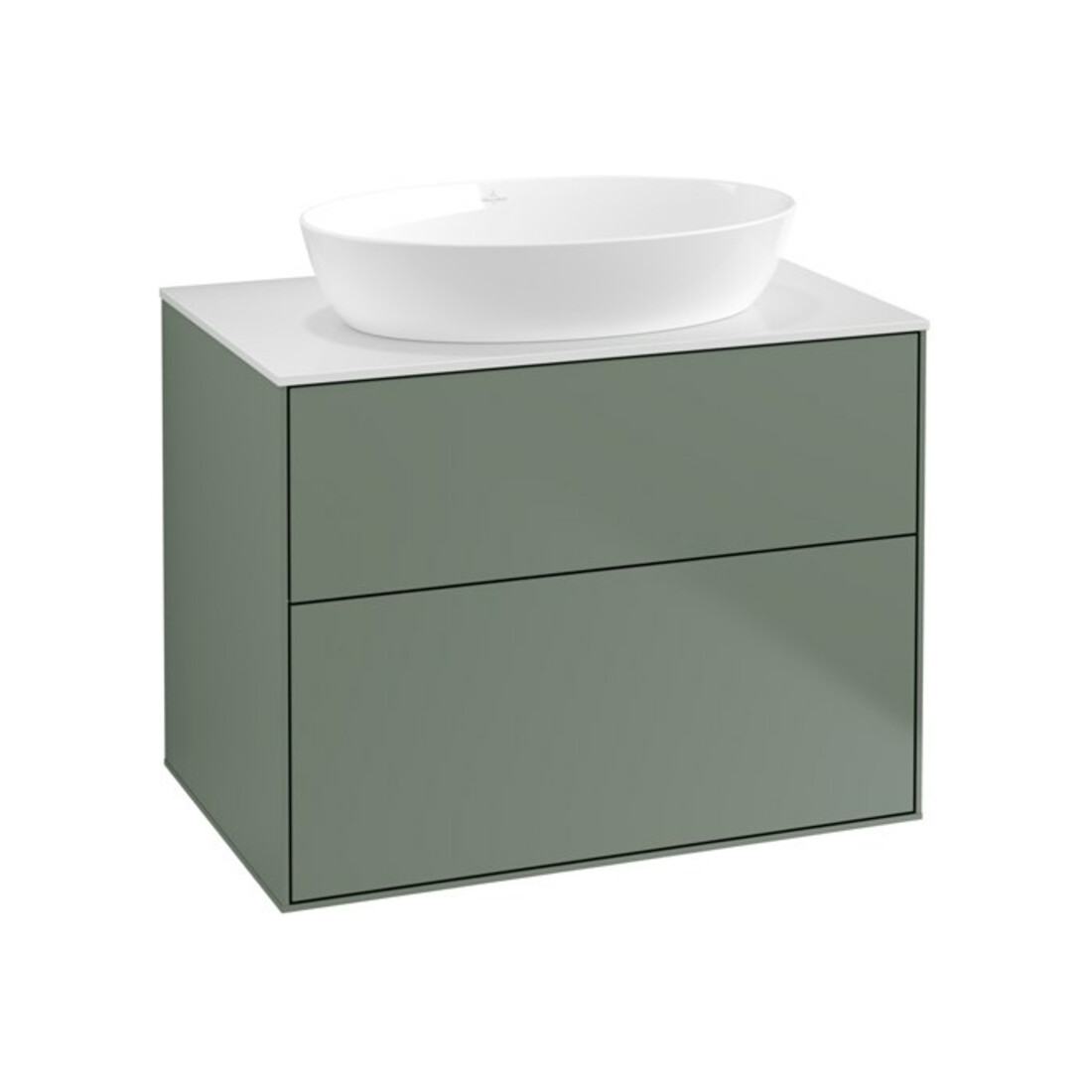 V&B Waschtischunterschrank Wandbeleuchtung Finion 80x60,3cm, Abd.-Pl. wh. m, Oli. m Lac