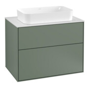 V&B Waschtischunterschrank Wandbeleuchtung Finion 80x60,3cm, Abd.-Pl. wh. m, Oli. m Lac