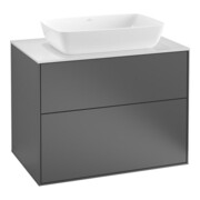 V&B Waschtischunterschrank Wandbeleuchtung Finion 80x60,3cm, Abd.-Pl. wh. m, si Gr m Lac