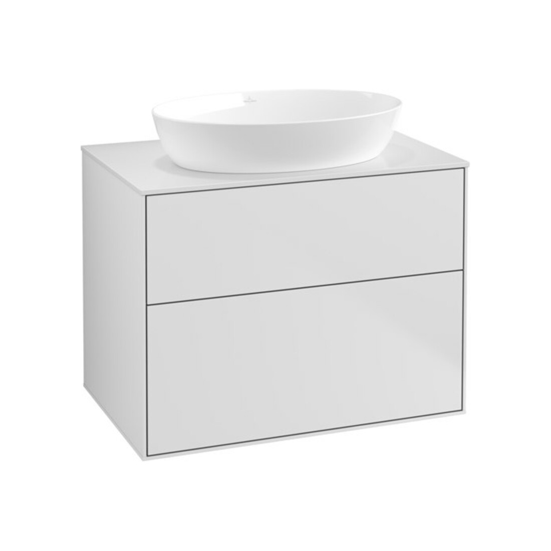 V&B Waschtischunterschrank Wandbeleuchtung Finion 80x60,3cm, Abd.-Pl. wh. m, wh. m lacquer
