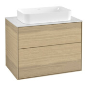 V&B Waschtischunterschrank Wandbeleuchtung Finion 80x60,3cm, Abd.-Pl. wh. matt, Oak Veneer