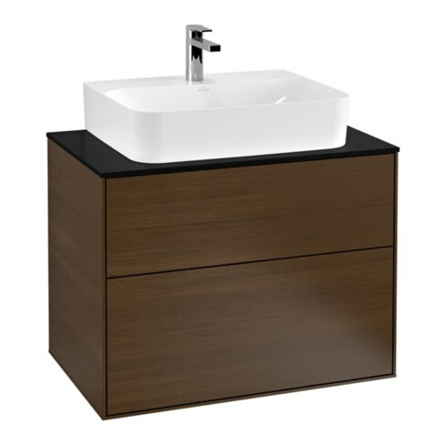 V&B Waschtischunterschrank Wandbeleuchtung Finion 80x60,3x50,1cm, Abd.-Pl. bla m, wal ven