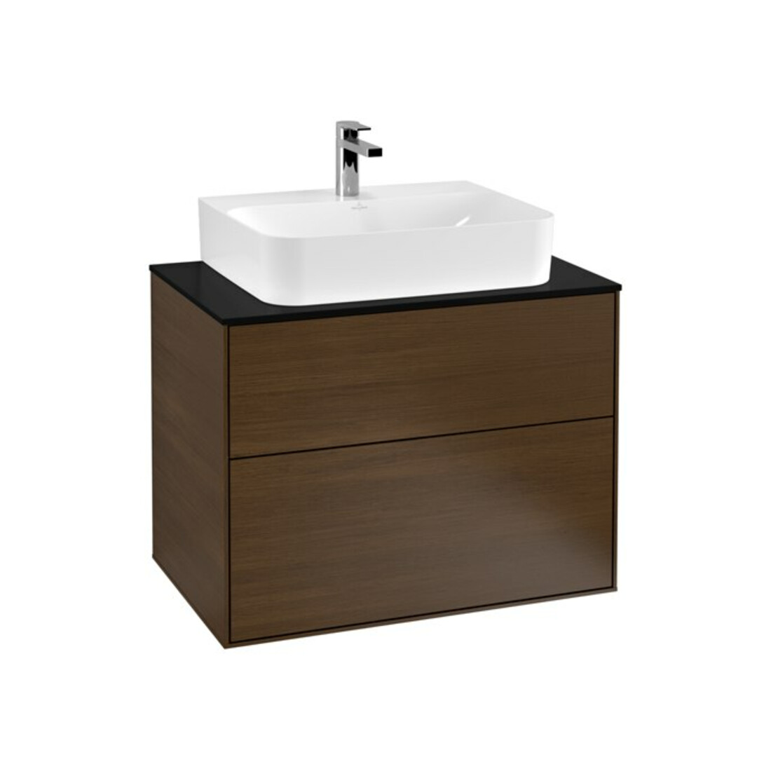 V&B Waschtischunterschrank Wandbeleuchtung Finion 80x60,3x50,1cm, Abd.-Pl. bla m, wal ven