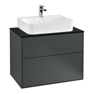 V&B Waschtischunterschrank Wandbeleuchtung Finion 80x60,3x50,1cm, Pl bla m, md bl. m Lac