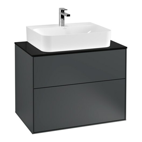 V&B Waschtischunterschrank Wandbeleuchtung Finion 80x60,3x50,1cm, Pl bla m, md bl. m Lac