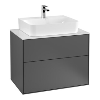 V&B Waschtischunterschrank Wandbeleuchtung Finion 80x60,3x50,1cm, Pl bla m, si Gr m Lac