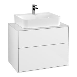 V&B Waschtischunterschrank Wandbeleuchtung Finion 80x60,3x50,1cm, Pl wh. m, glo wh. Lac