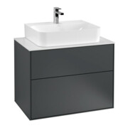 V&B Waschtischunterschrank Wandbeleuchtung Finion 80x60,3x50,1cm, Pl wh. m, md bl. m Lac