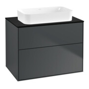 V&B Waschtischunterschrank Wandbeleuchtung Finion 80x60,3x50,1mm, Gl. bla m, md bl. m Lac