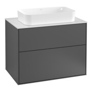 V&B Waschtischunterschrank Wandbeleuchtung Finion 80x60,3x50,1mm, Gl. bla m, si Gr m Lac