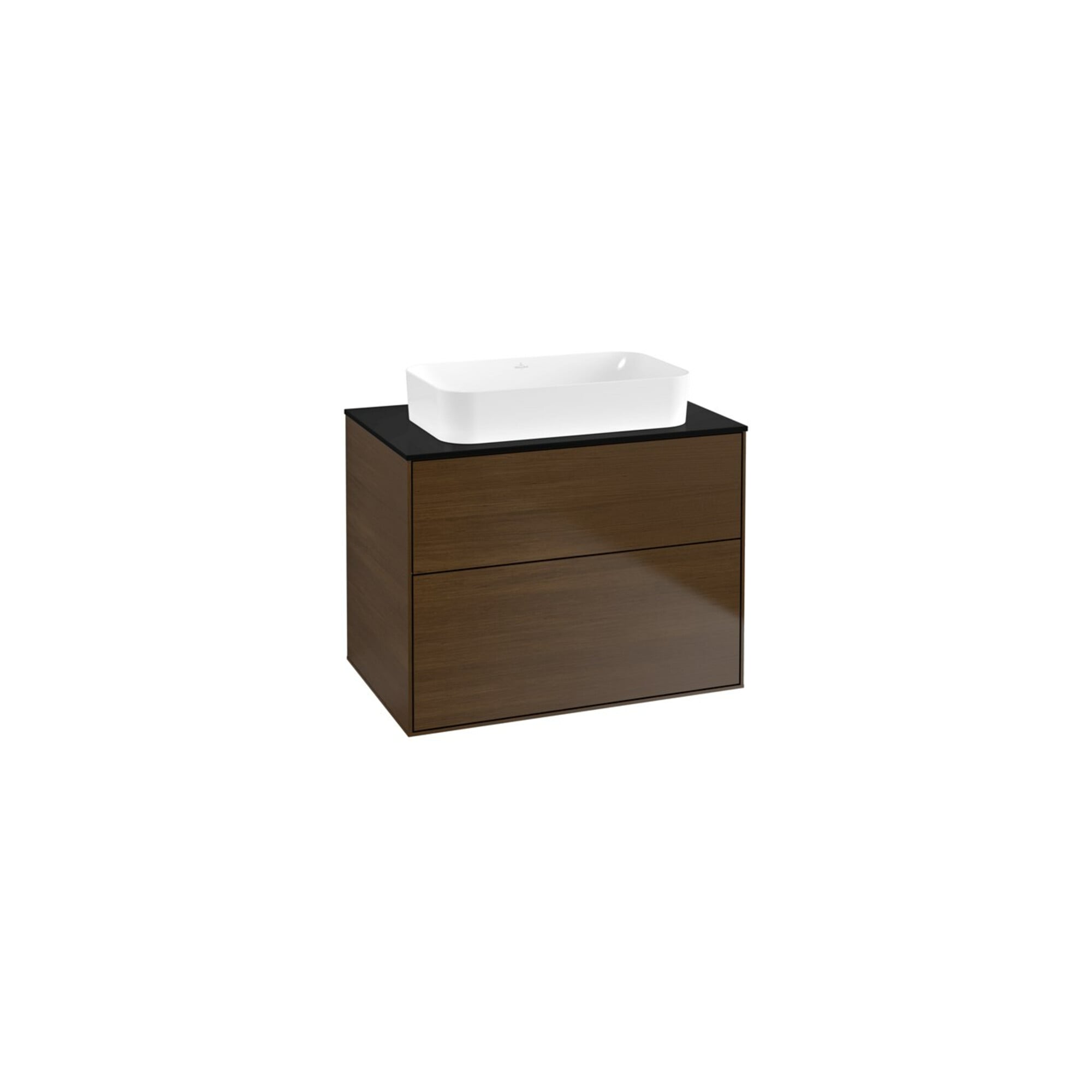 V&B Waschtischunterschrank Wandbeleuchtung Finion 80x60,3x50,1mm, Gl. bla m, Walnut veneer ; Villeroy & Boch