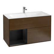 V&B Waschtischunterschrank Wandbeleuchtung Finion 99,6x59,1cm, Reg li bla m Lac, wal ven