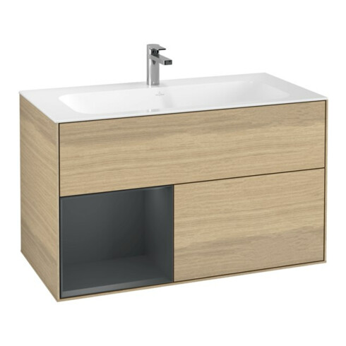 V&B Waschtischunterschrank Wandbeleuchtung Finion 99,6x59,1cm, Reg li md bl. m Lac, Oa ven