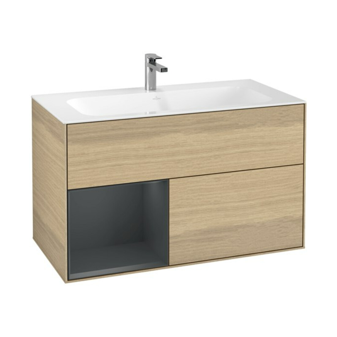 V&B Waschtischunterschrank Wandbeleuchtung Finion 99,6x59,1cm, Reg li md bl. m Lac, Oa ven