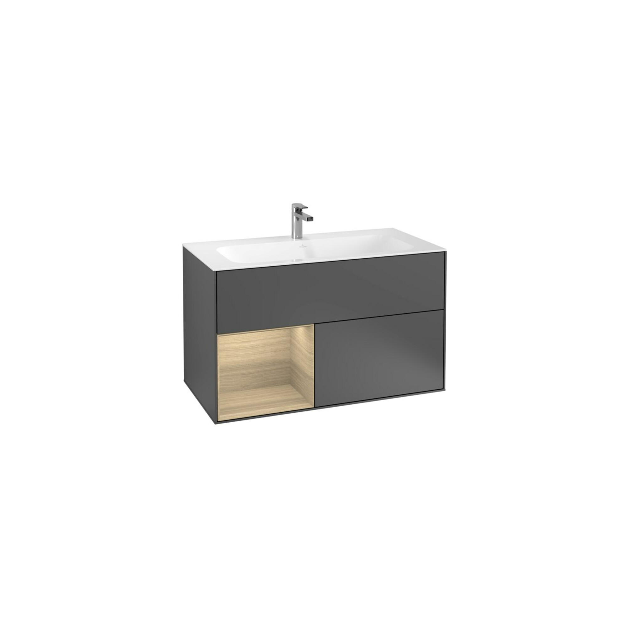 V&B Waschtischunterschrank Wandbeleuchtung Finion 99,6x59,1cm, Reg li Oa ven, Anthrac. m ; Villeroy & Boch