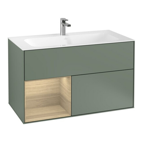 V&B Waschtischunterschrank Wandbeleuchtung Finion 99,6x59,1cm, Reg li Oa ven, Oli. m Lac