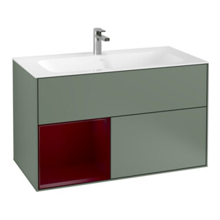 V&B Waschtischunterschrank Wandbeleuchtung Finion 99,6x59,1cm, Reg li Peo, Oli. m Lacquer