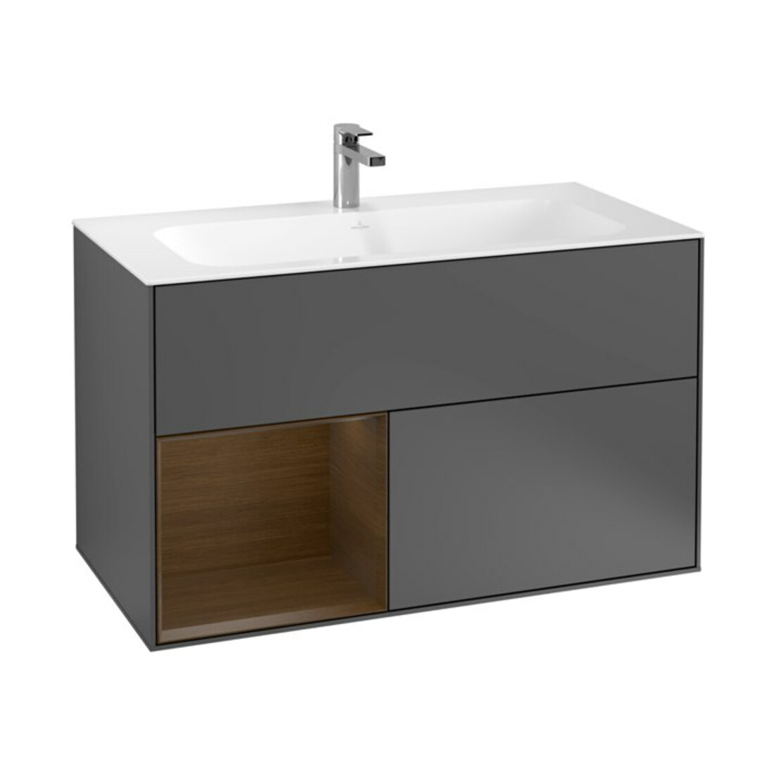 V&B Waschtischunterschrank Wandbeleuchtung Finion 99,6x59,1cm, Reg li wal ven, Anthrac. m