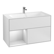 V&B Waschtischunterschrank Wandbeleuchtung Finion 99,6x59,1cm, Reg li wh. m Lac, wh. m Lac