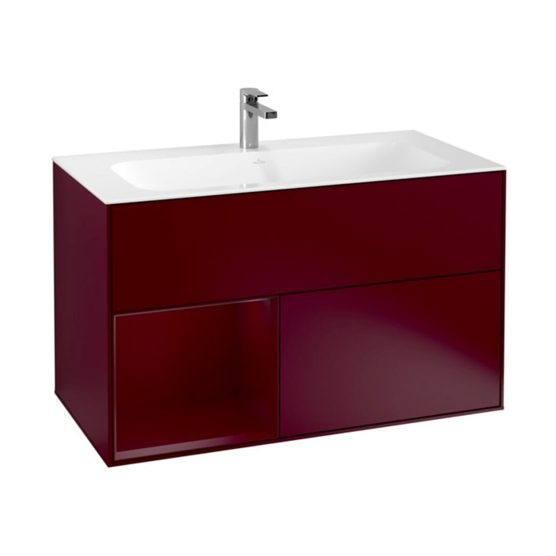 V&B Waschtischunterschrank Wandbeleuchtung Finion 99,6x59,1cm, Reg links Peony, Peony Matt