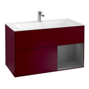 V&B Waschtischunterschrank Wandbeleuchtung Finion 99,6x59,1cm, Reg re Anthrac. m, Peo Matt
