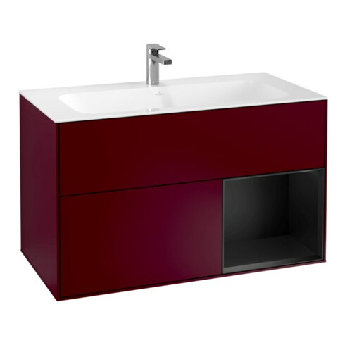 V&B Waschtischunterschrank Wandbeleuchtung Finion 99,6x59,1cm, Reg re bla m Lac, Peo Matt
