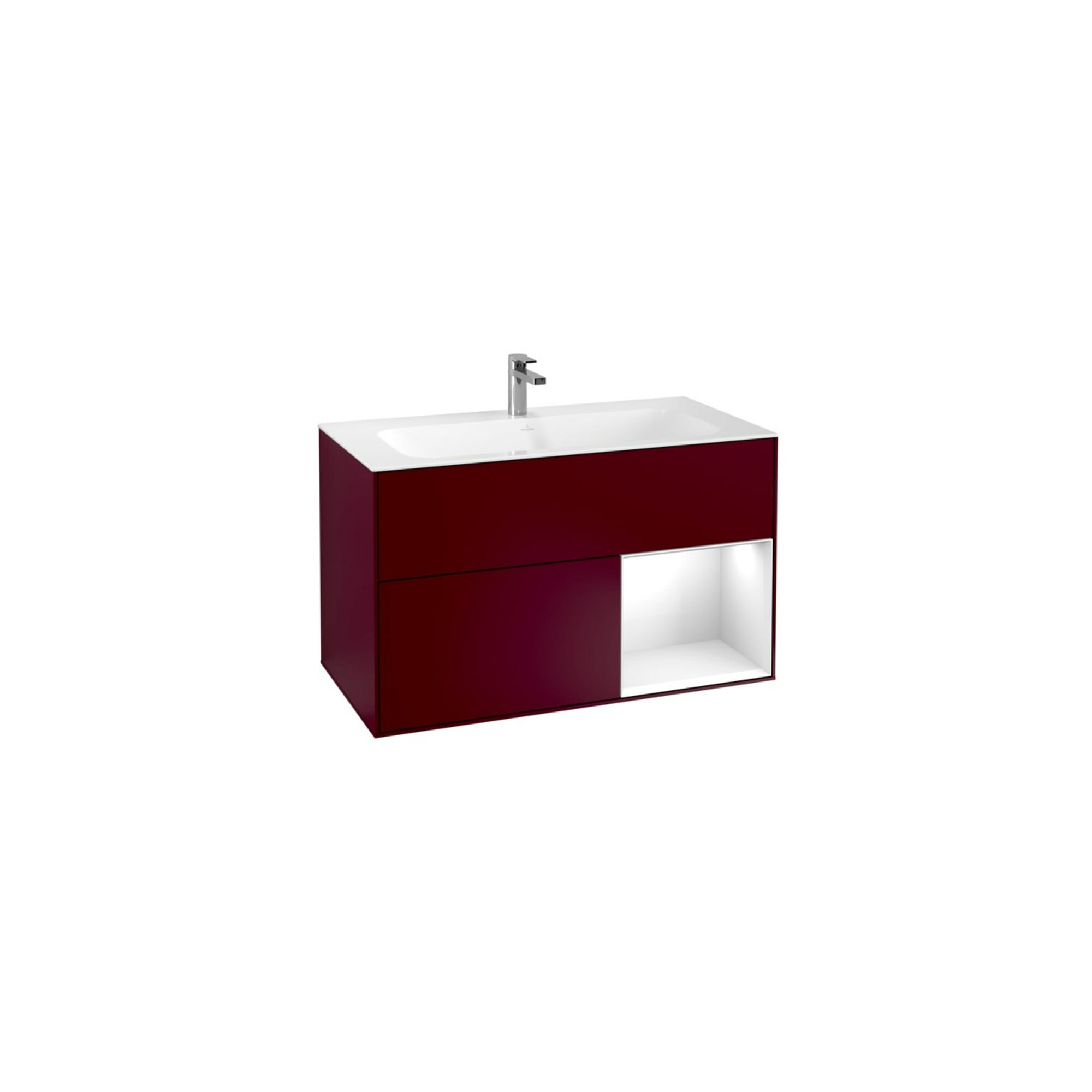 V&B Waschtischunterschrank Wandbeleuchtung Finion 99,6x59,1cm, Reg re glo wh. Lac, Peo m ; Villeroy & Boch