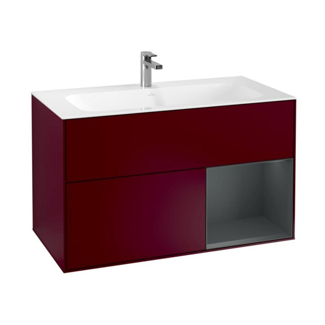 V&B Waschtischunterschrank Wandbeleuchtung Finion 99,6x59,1cm, Reg re md bl. m Lac, Peo m