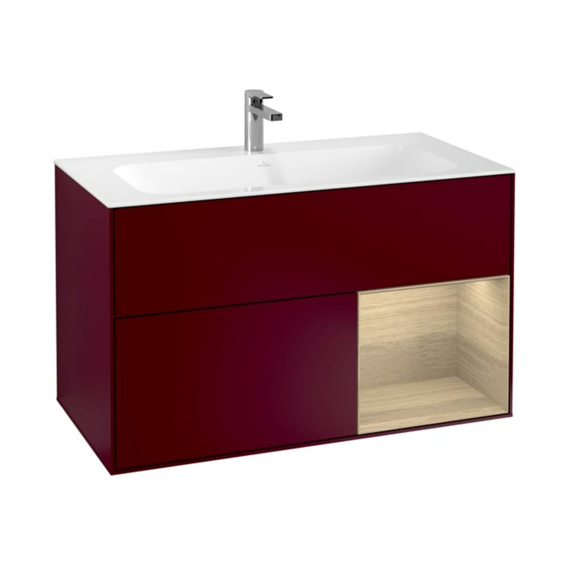 V&B Waschtischunterschrank Wandbeleuchtung Finion 99,6x59,1cm, Reg re Oa ven, Peony Matt