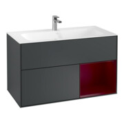 V&B Waschtischunterschrank Wandbeleuchtung Finion 99,6x59,1cm, Reg re Peo, md bl. m Lac