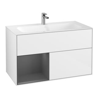 V&B Waschtischunterschrank Wandbeleuchtung Finion 99,6x59,1cm, Rg l A m, glo wh. Lac