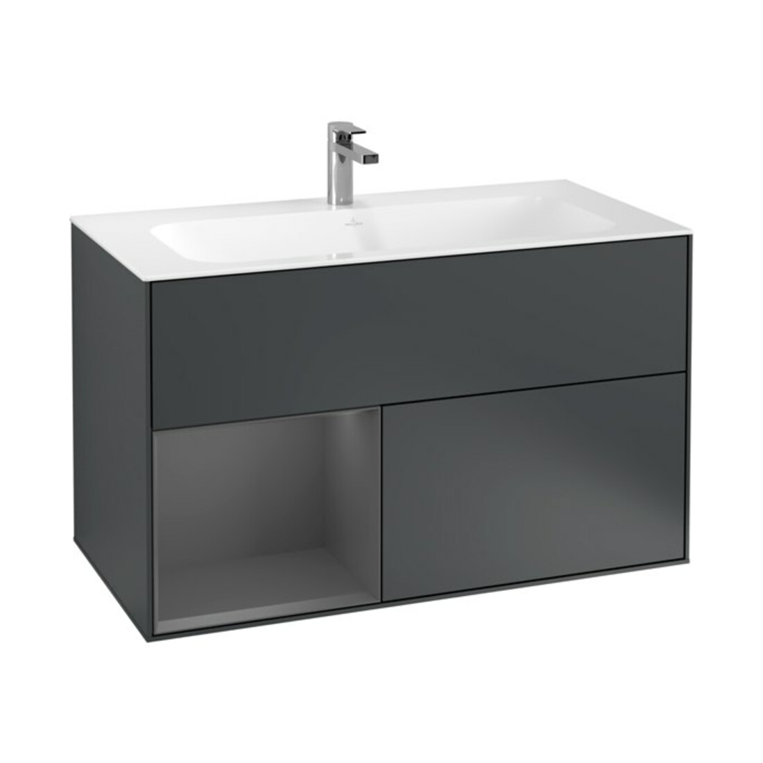 V&B Waschtischunterschrank Wandbeleuchtung Finion 99,6x59,1cm, Rg l A m, md bl. m Lac