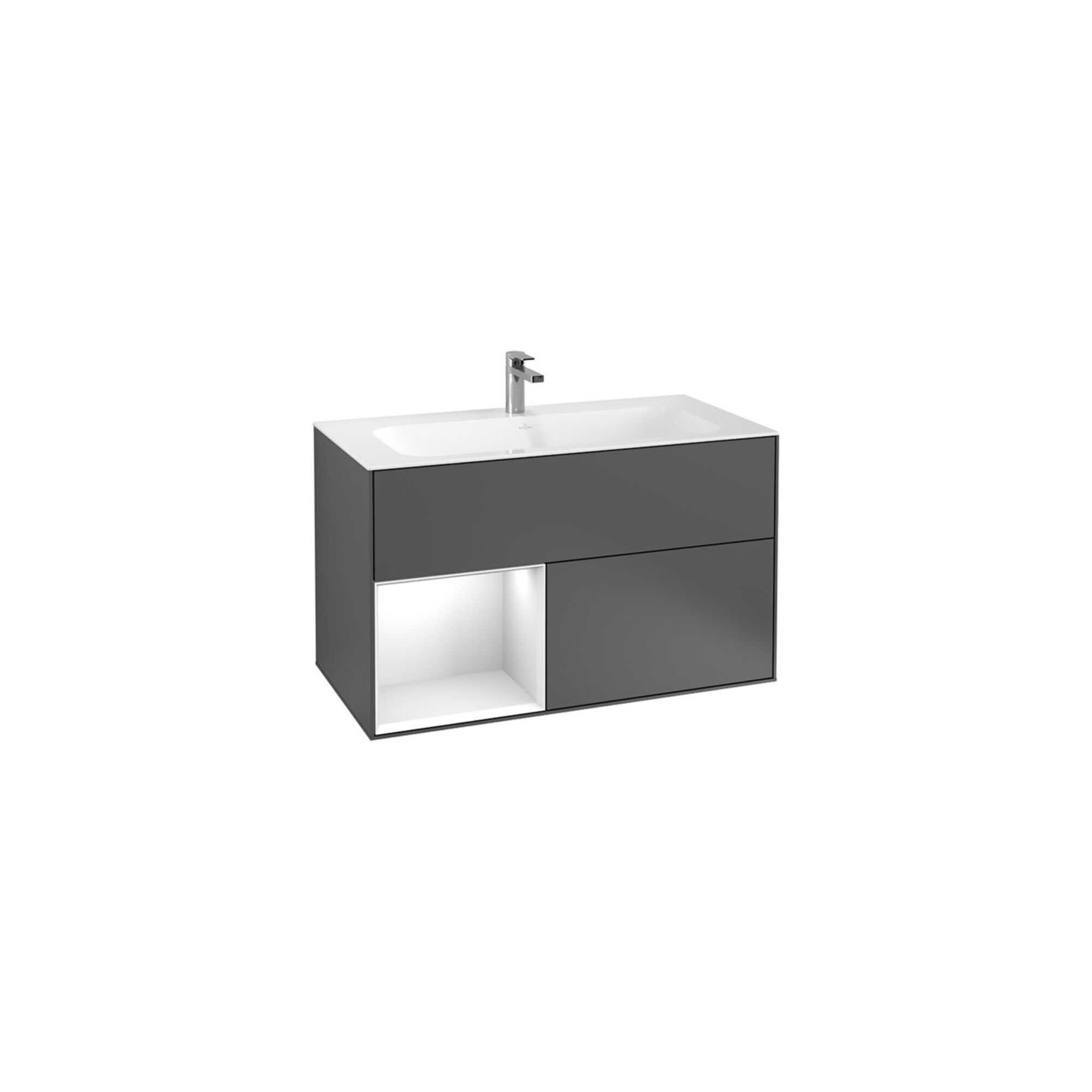 V&B Waschtischunterschrank Wandbeleuchtung Finion 99,6x59,1cm, Rg l A m, si Gr m Lac ; Villeroy & Boch