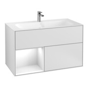 V&B Waschtischunterschrank Wandbeleuchtung Finion 99,6x59,1cm, Rg l glo wh. Lac, wh. m Lac