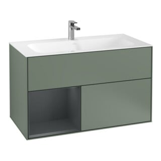 V&B Waschtischunterschrank Wandbeleuchtung Finion 99,6x59,1cm, Rg l md b m Lac, Oli. m Lac