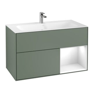 V&B Waschtischunterschrank Wandbeleuchtung Finion 99,6x59,1cm, Rg r g wh. Lac, Oli. m Lac