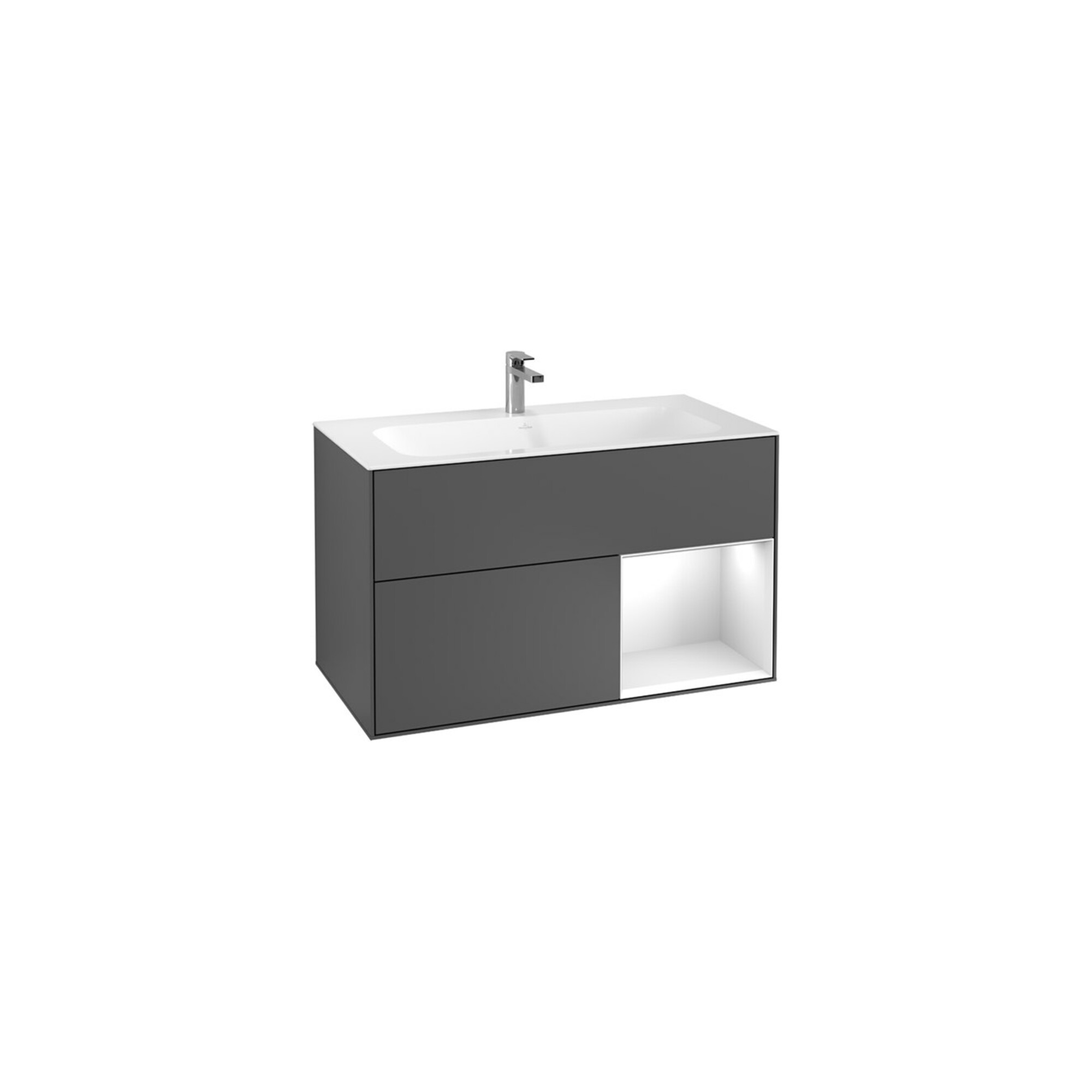 V&B Waschtischunterschrank Wandbeleuchtung Finion 99,6x59,1cm, Rg r md b m La, si Gr m Lac ; Villeroy & Boch