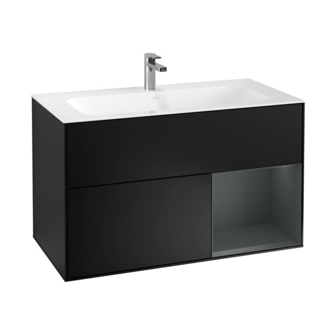 V&B Waschtischunterschrank Wandbeleuchtung Finion 99,6x59,1cm, Rg r md b m Lac, bla m Lac
