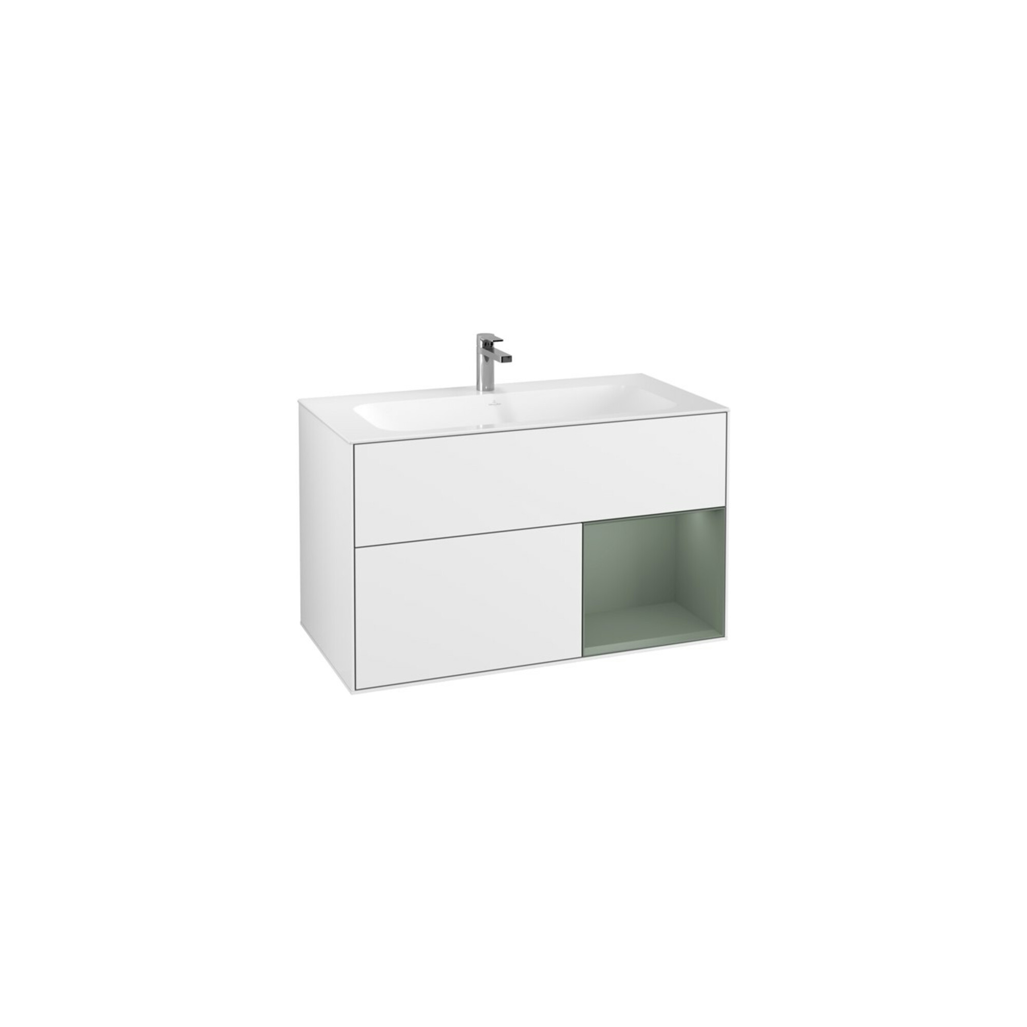 V&B Waschtischunterschrank Wandbeleuchtung Finion 99,6x59,1cm, Rg r Ol m Lac, glo wh. Lac ; Villeroy & Boch