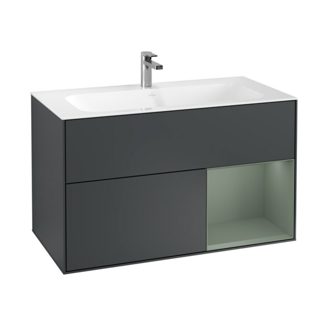 V&B Waschtischunterschrank Wandbeleuchtung Finion 99,6x59,1cm, Rg r Ol m Lac, md bl. m Lac