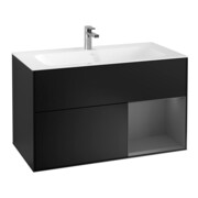 V&B Waschtischunterschrank Wandbeleuchtung Finion 99,6x59,1cm, Rg re Anthrac. m, bla m Lac